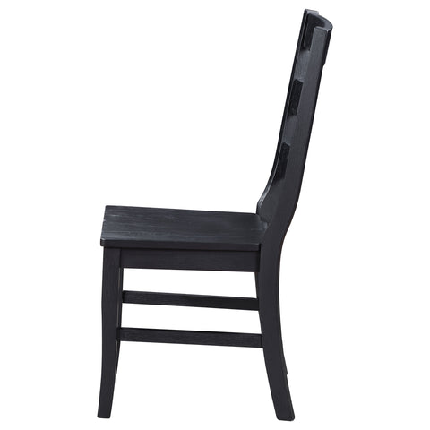 Laredo Ladder Back Wood Dining Side Chair Black (Set of 2)Black