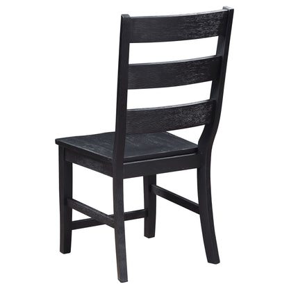 Rilynn Ladder Back Wood Dining Side Chair Black (Set of 2)