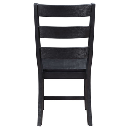 Rilynn Ladder Back Wood Dining Side Chair Black (Set of 2)