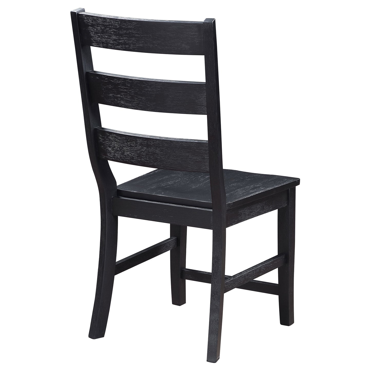 rilynn ladder back wood dining side chair black (set of 2)