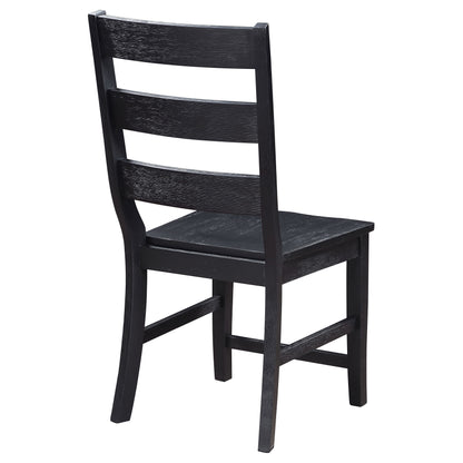 Rilynn Ladder Back Wood Dining Side Chair Black (Set of 2)