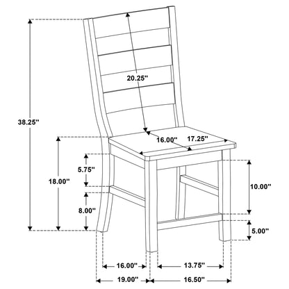 Rilynn Ladder Back Wood Dining Side Chair Black (Set of 2)