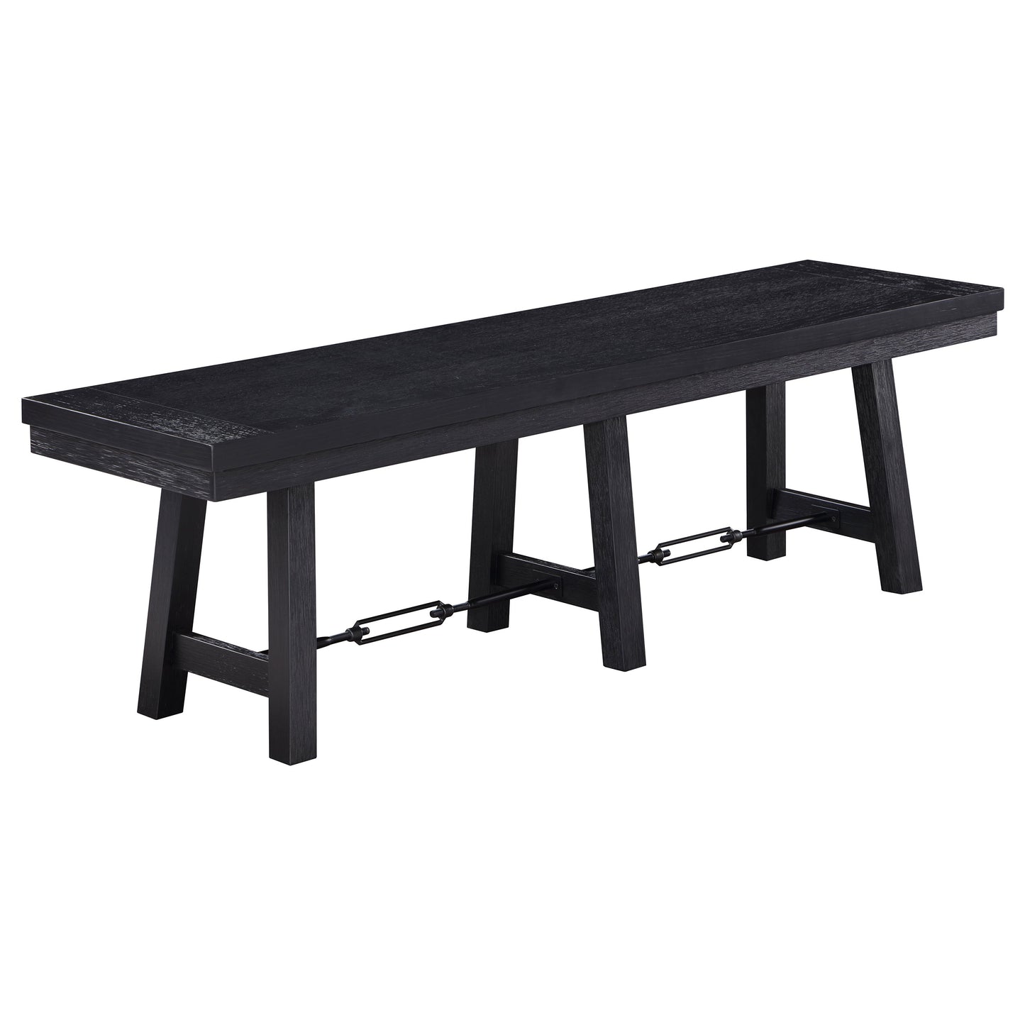 rilynn wood trestle base dining bench black