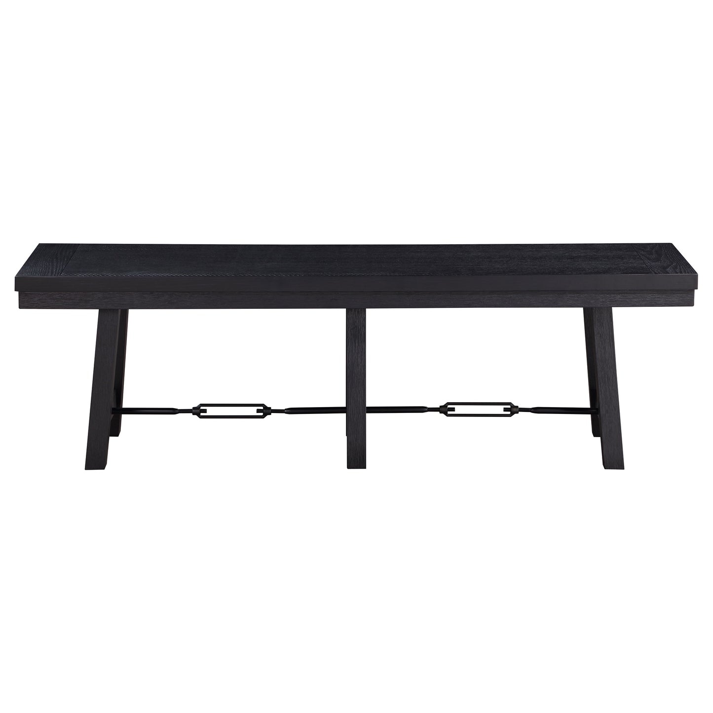 rilynn wood trestle base dining bench black