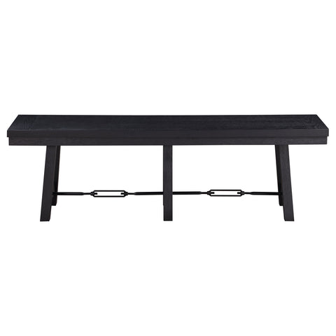 Laredo Wood Trestle Base Dining Bench BlackBlack