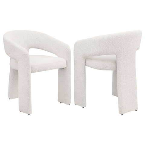 8" Boucle Upholstered Dining Side Chair Cream Cream