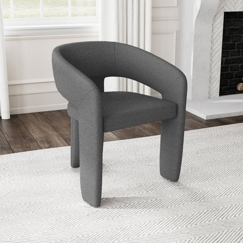 8" Boucle Upholstered Dining Arm Chair GreyGrey