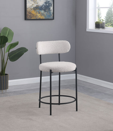 Lucien Boucle Upholstered Counter Chair Cream (Set of 2)Cream