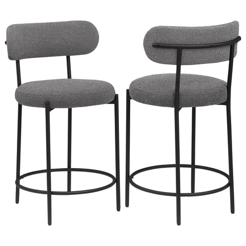 Lucien Boucle Upholstered Counter Chair Grey (Set of 2)Grey