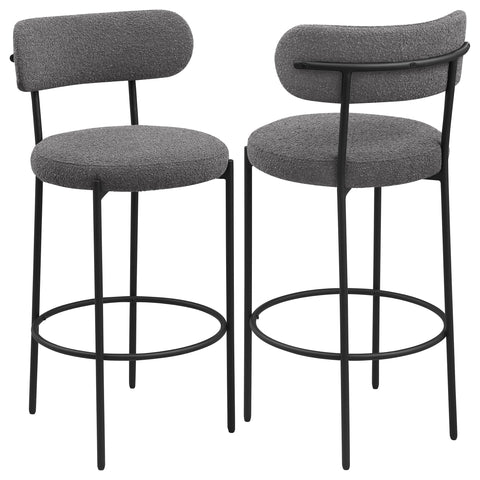 Lucien Boucle Upholstered Bar Chair Grey (Set of 2)Grey