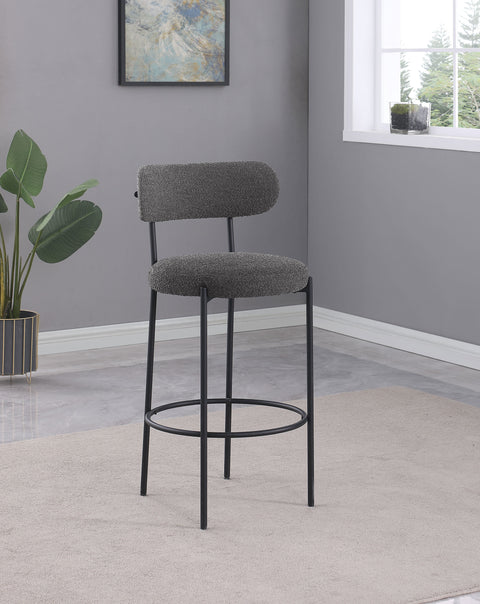 Lucien Boucle Upholstered Bar Chair Grey (Set of 2)Grey