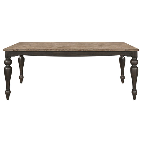 Joel 7-piece Rectangular Dining Set Charcoal Sand ThroughCharcoal Sandthrough
