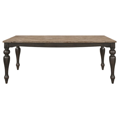 Leaton Rectangular 79-inch Dining Table Brown Brushed