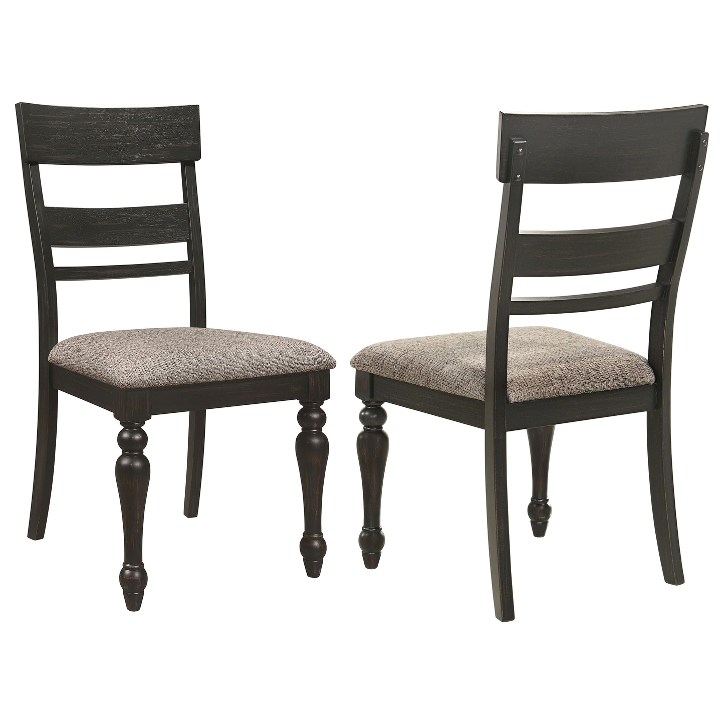 leaton wood dining side chair charcoal (set of 2)