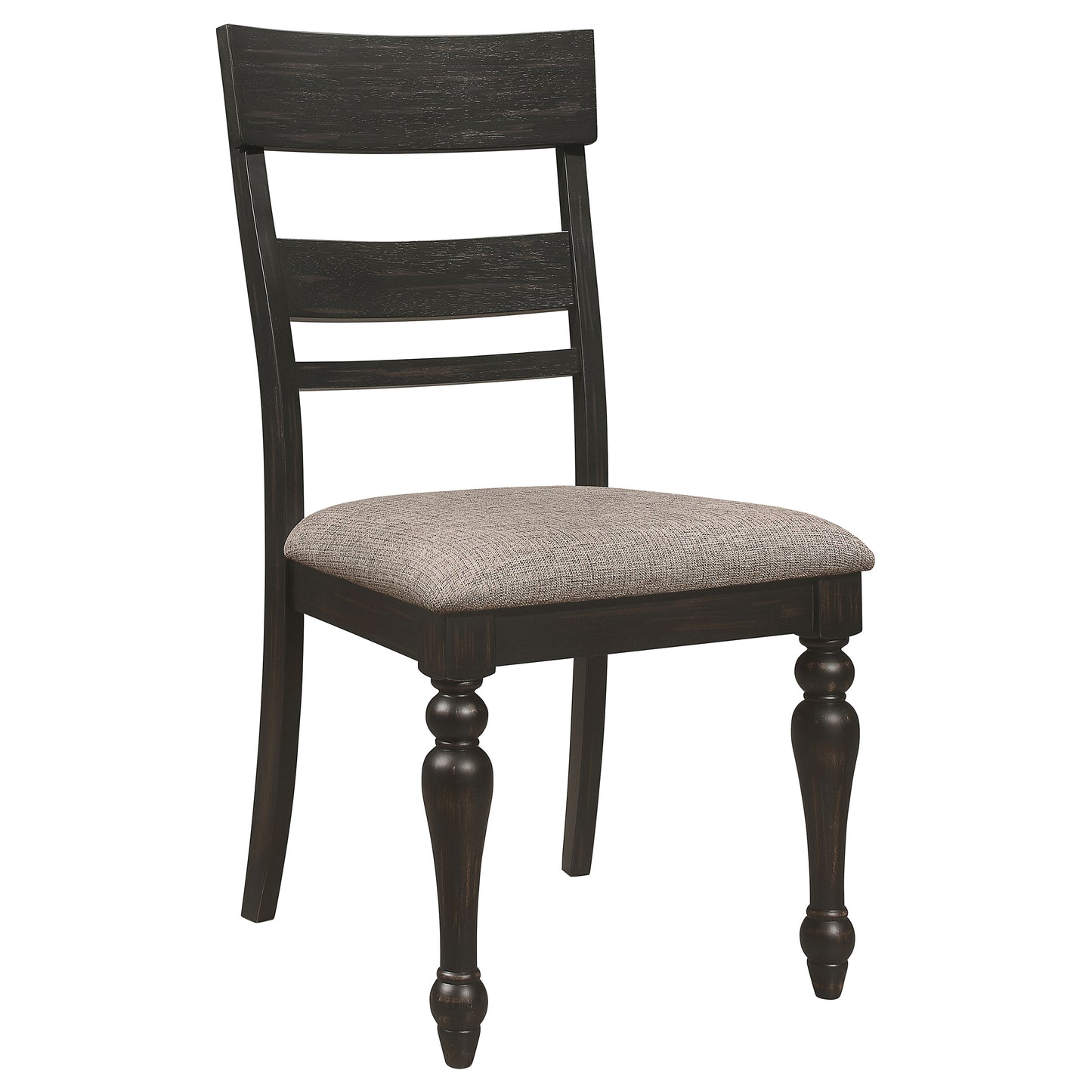 leaton wood dining side chair charcoal (set of 2)