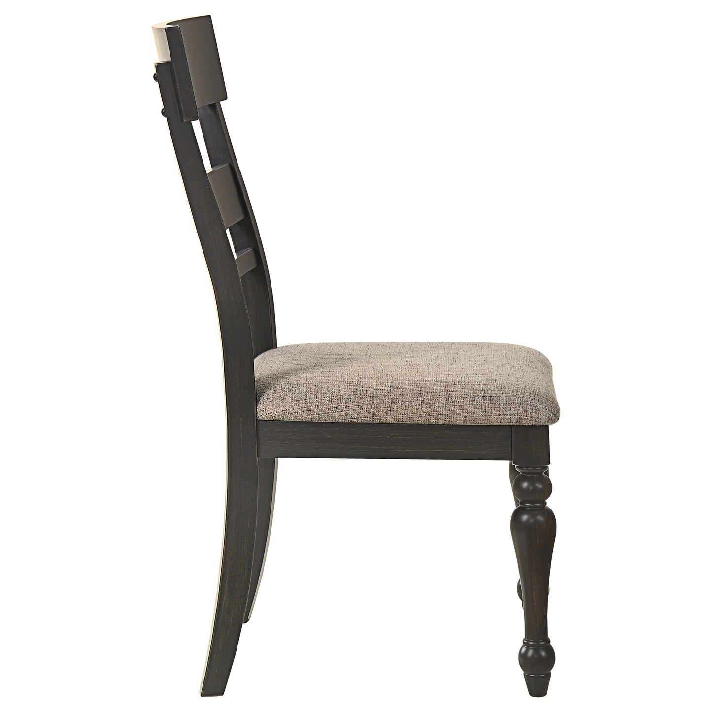 leaton wood dining side chair charcoal (set of 2)