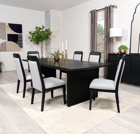 Harvey 7-piece Extension Leaf Dining Table Set BlackBlack