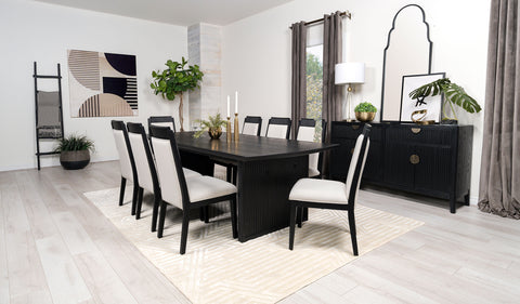 Harvey 9-piece Extension Leaf Dining Table Set BlackBlack