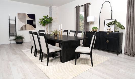 Harvey 9-piece Extension Leaf Dining Table Set BlackBlack