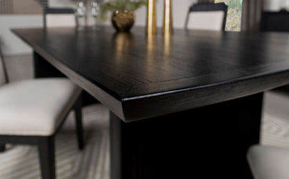 Thatcher 100-inch Extension Leaf Dining Table Black