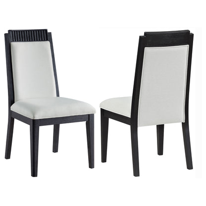 Thatcher Wood Dining Side Chair Ivory and Black (Set of 2)