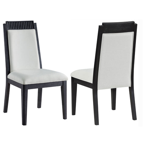 Harvey Wood Dining Side Chair Ivory and Black (Set of 2)Black