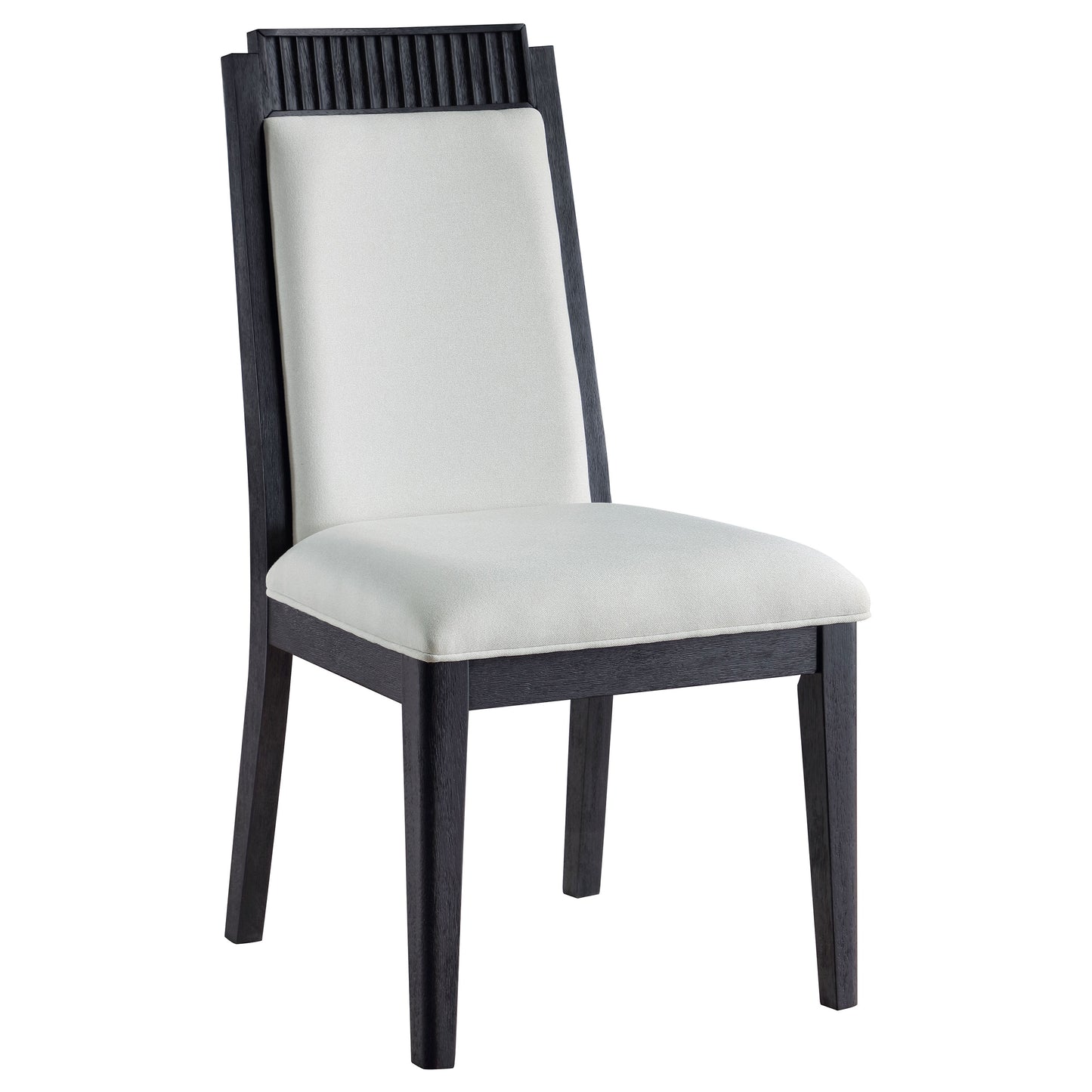 thatcher wood dining side chair ivory and black (set of 2)