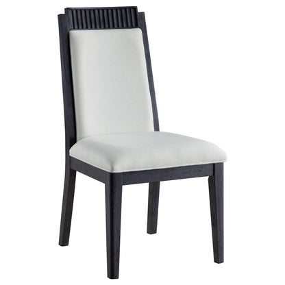 Thatcher Wood Dining Side Chair Ivory and Black (Set of 2)