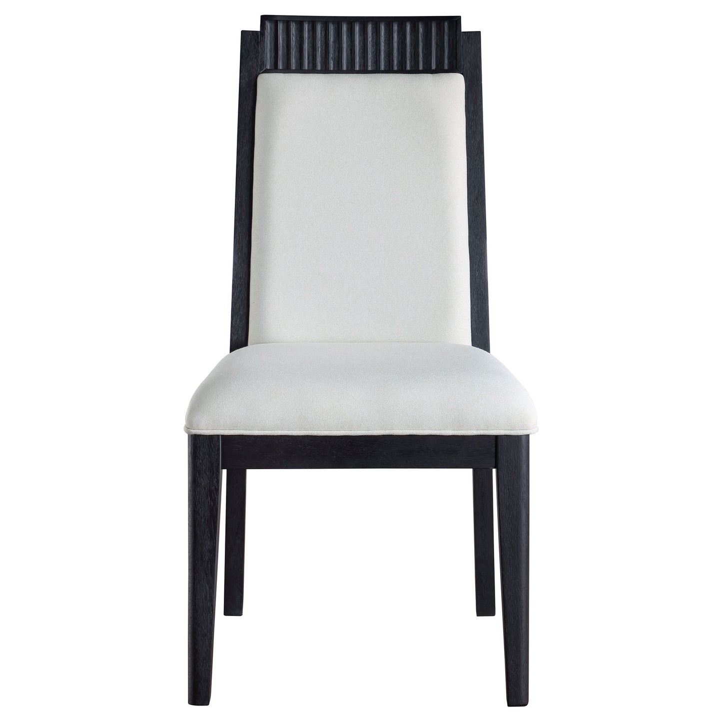 thatcher wood dining side chair ivory and black (set of 2)