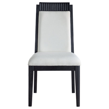 Thatcher Wood Dining Side Chair Ivory and Black (Set of 2)