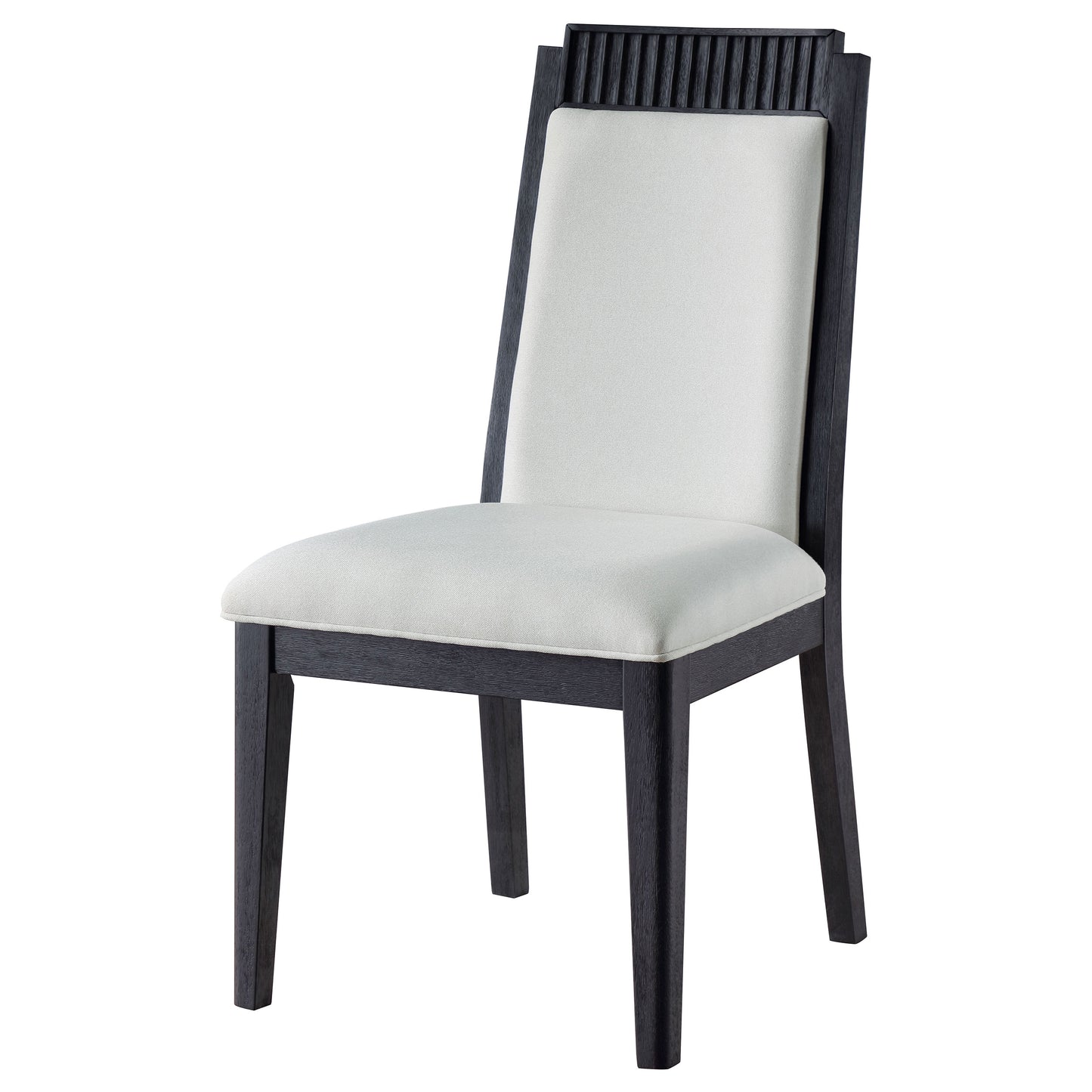 thatcher wood dining side chair ivory and black (set of 2)