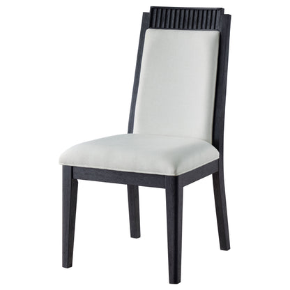 Thatcher Wood Dining Side Chair Ivory and Black (Set of 2)