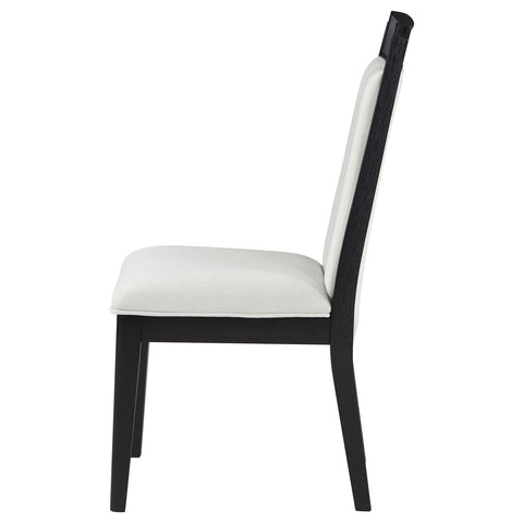 Harvey Wood Dining Side Chair Ivory and Black (Set of 2)Black