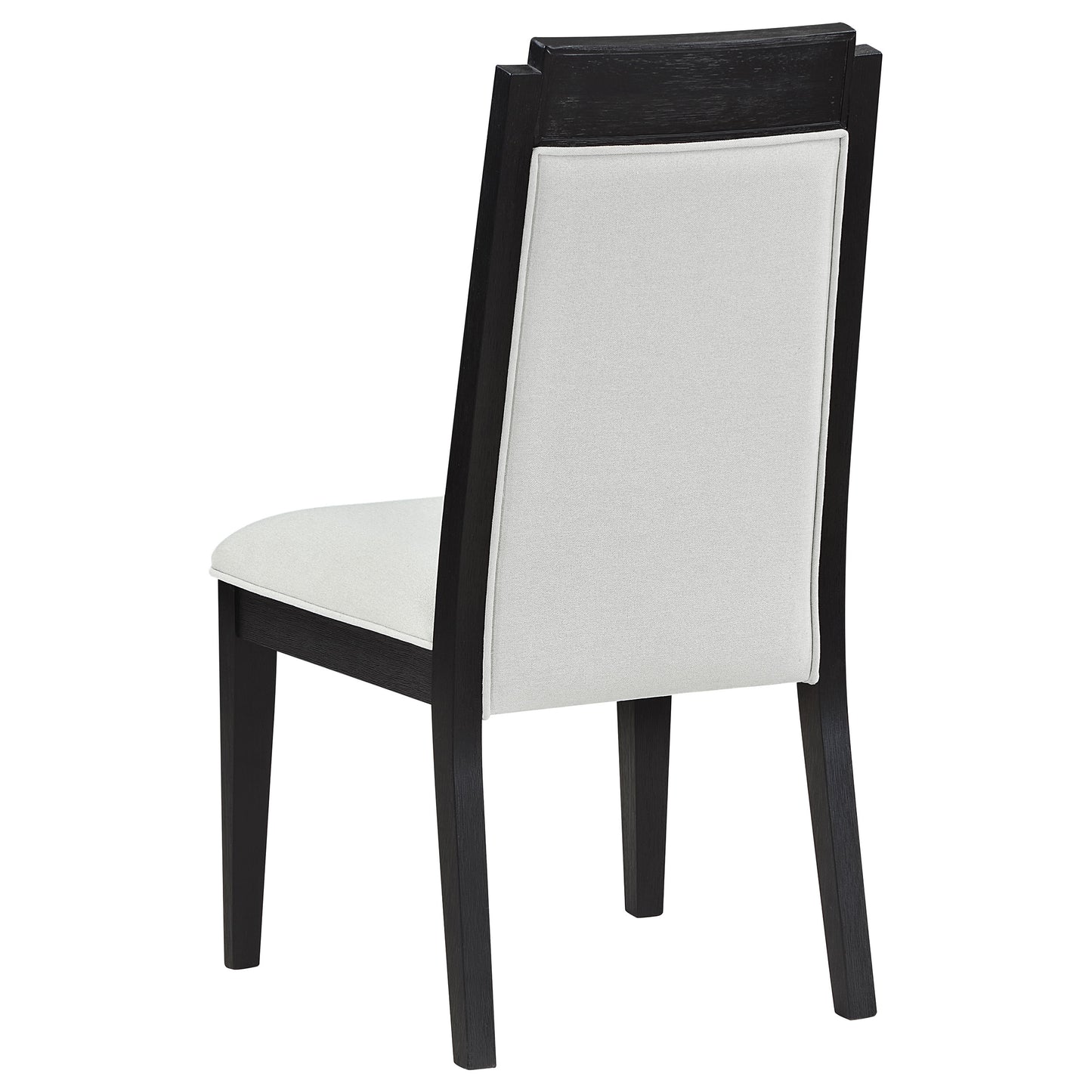 thatcher wood dining side chair ivory and black (set of 2)