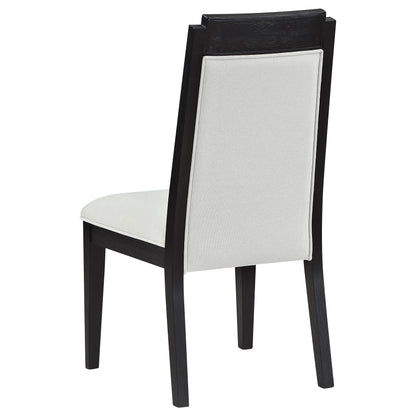 Thatcher Wood Dining Side Chair Ivory and Black (Set of 2)