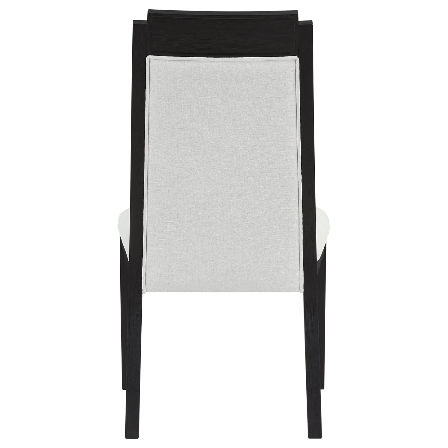 thatcher wood dining side chair ivory and black (set of 2)