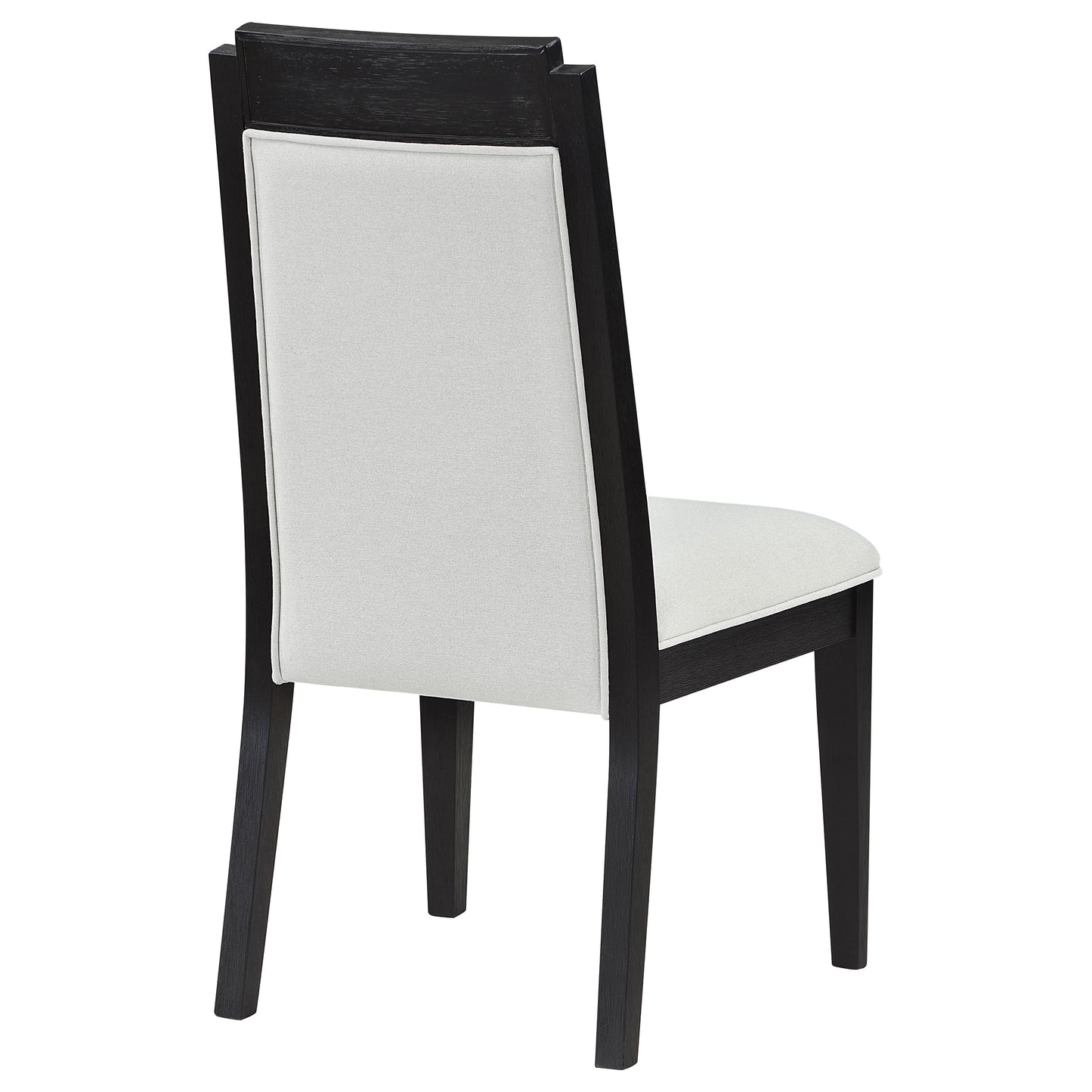 thatcher wood dining side chair ivory and black (set of 2)