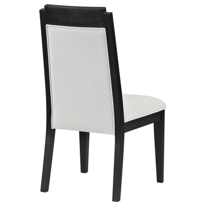 Thatcher Wood Dining Side Chair Ivory and Black (Set of 2)