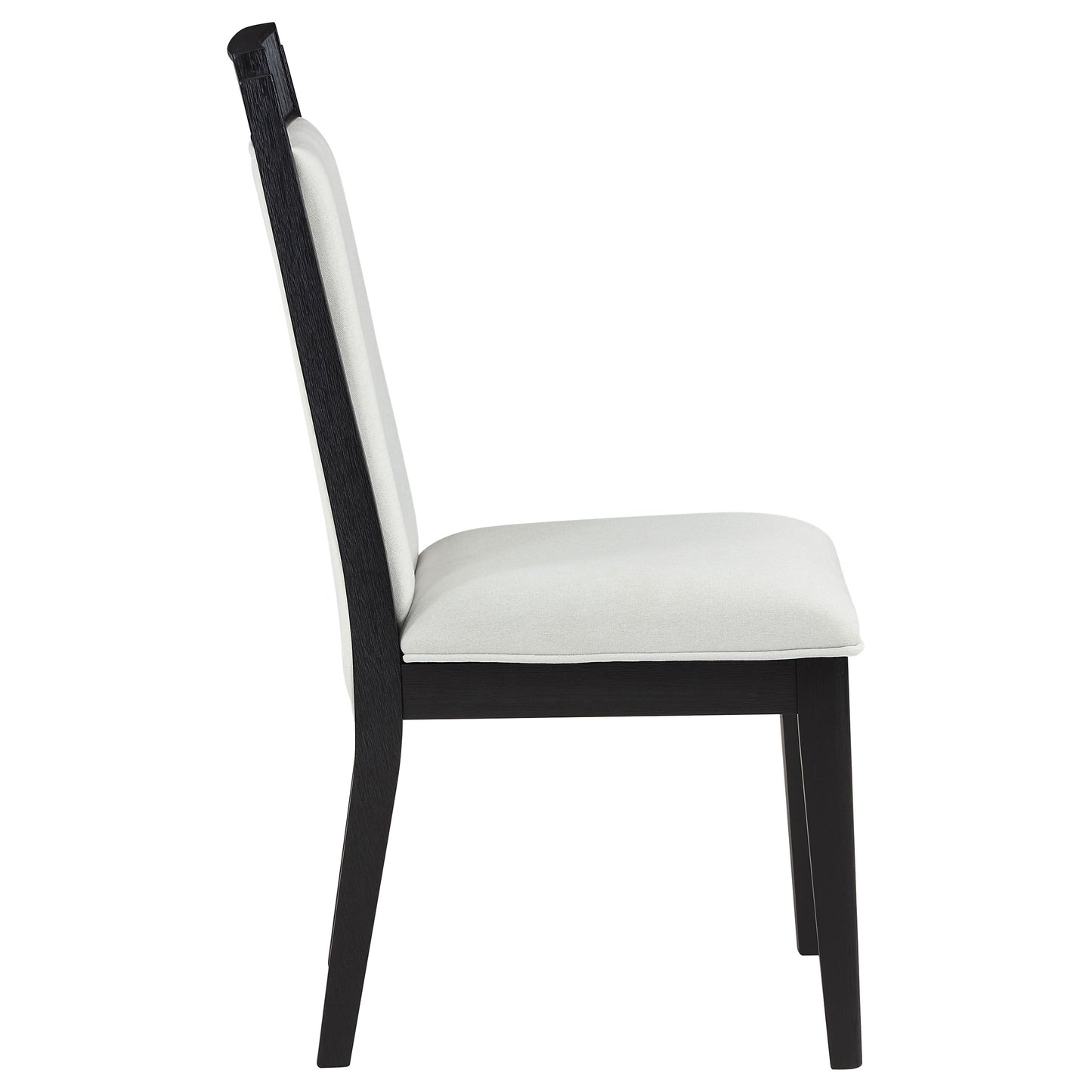 thatcher wood dining side chair ivory and black (set of 2)