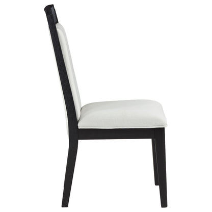 Thatcher Wood Dining Side Chair Ivory and Black (Set of 2)