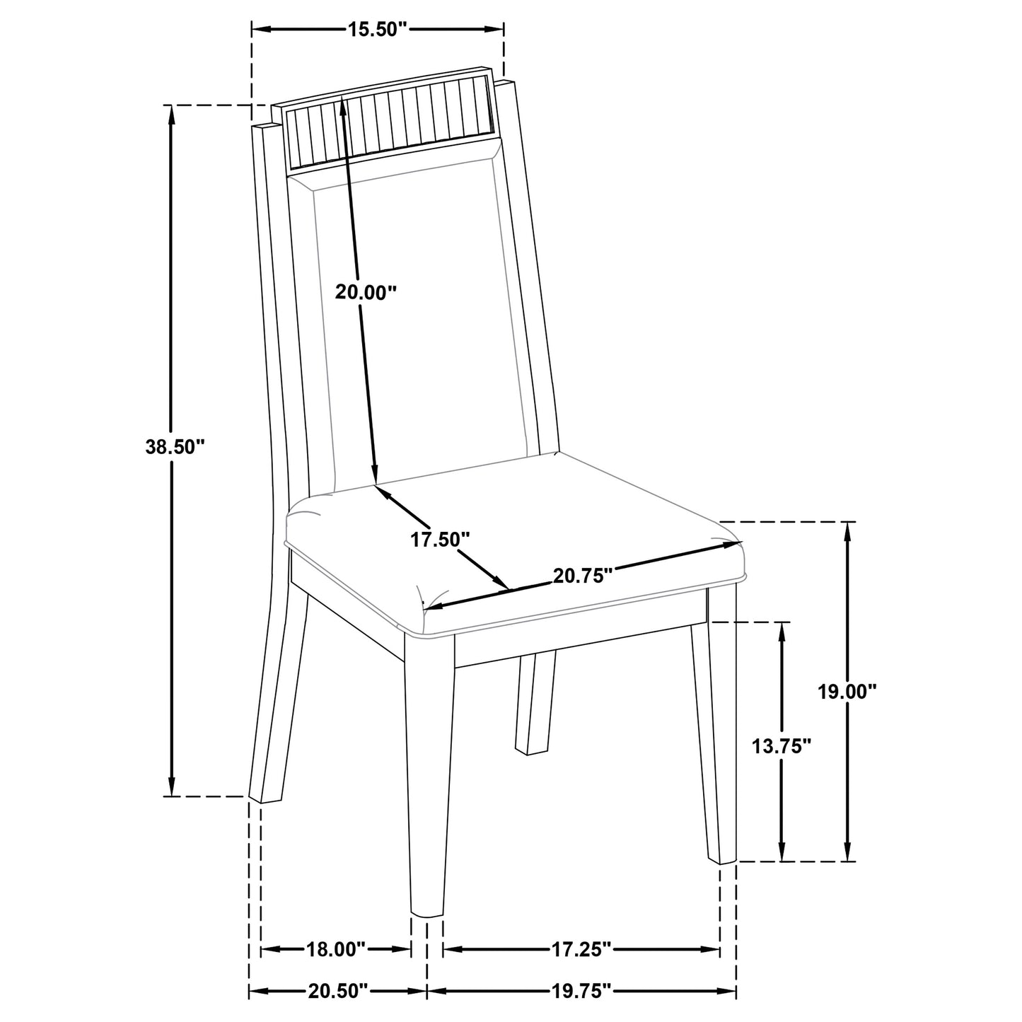 thatcher wood dining side chair ivory and black (set of 2)