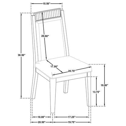 Thatcher Wood Dining Side Chair Ivory and Black (Set of 2)