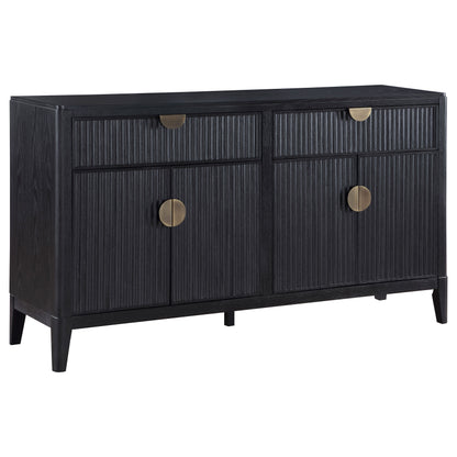 Thatcher 4-door Sideboard Buffet Storage Cabinet Black