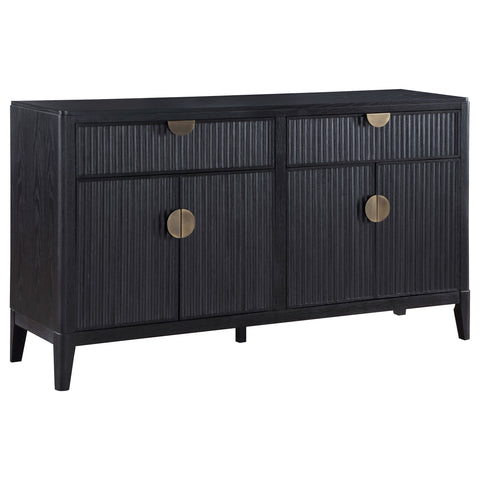 Harvey 4-door Sideboard Buffet Storage Cabinet BlackBlack