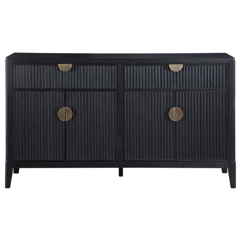 Harvey 4-door Sideboard Buffet Storage Cabinet BlackBlack