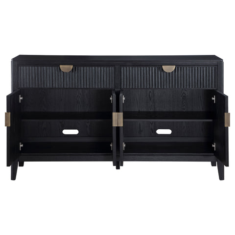 Harvey 4-door Sideboard Buffet Storage Cabinet BlackBlack