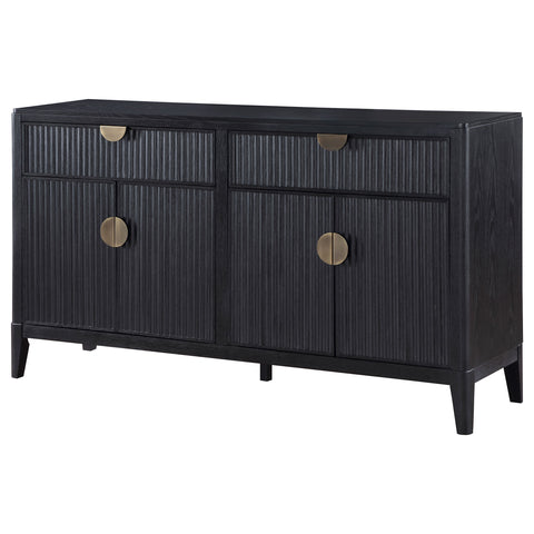 Harvey 4-door Sideboard Buffet Storage Cabinet BlackBlack