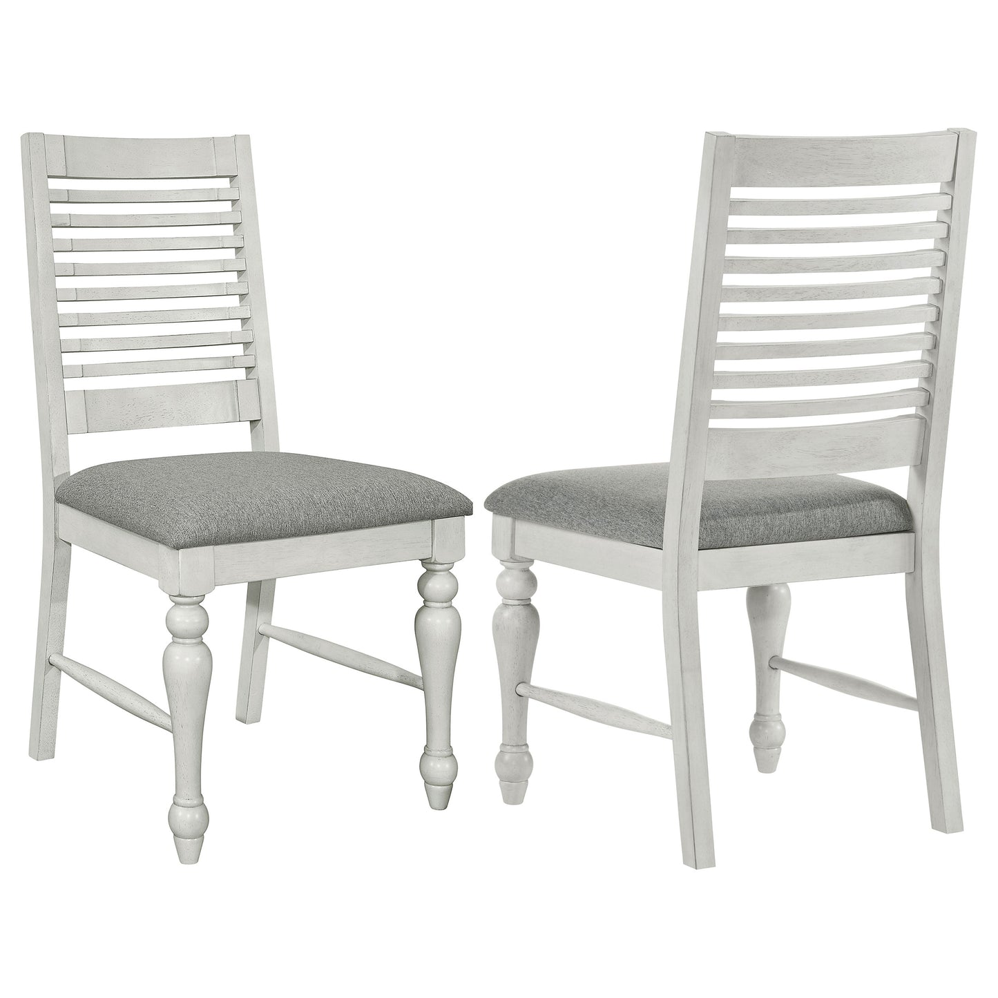 chalet wood dining side chair vintage white (set of 2)