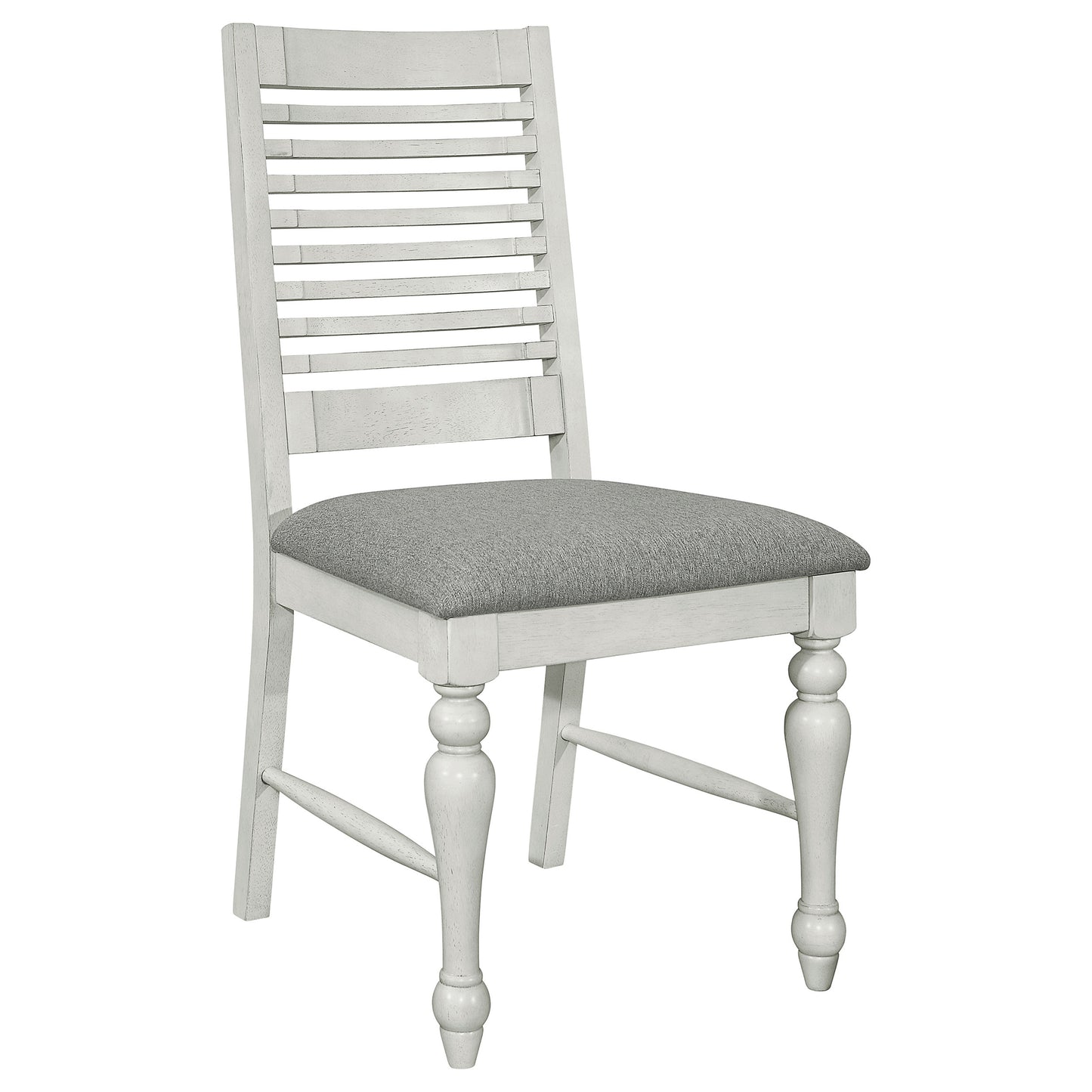 chalet wood dining side chair vintage white (set of 2)