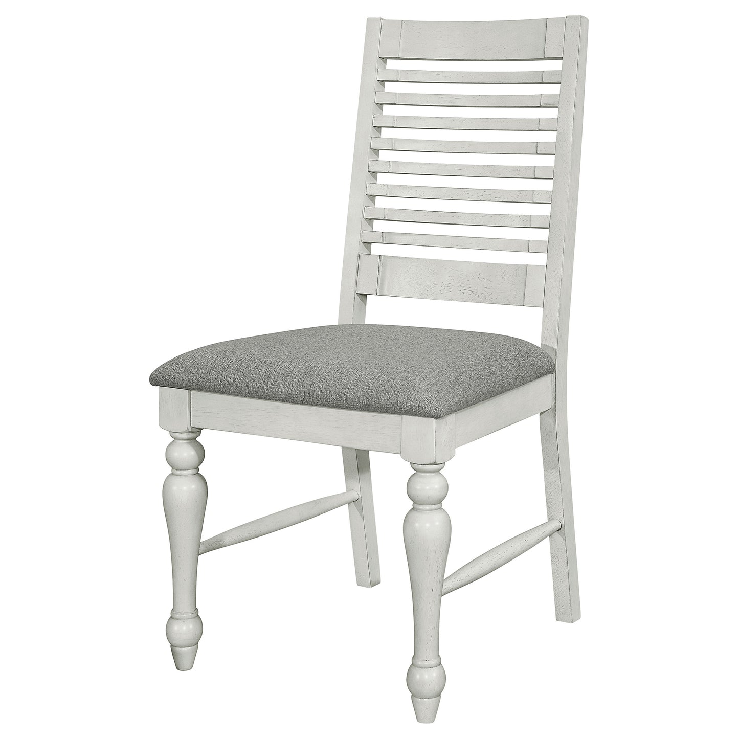 chalet wood dining side chair vintage white (set of 2)